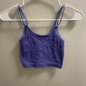 small purple ribbed strappy tank